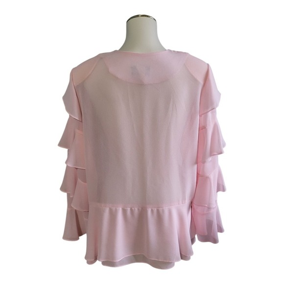 Hosanna Designer Design Pink Clip Sheer Cardigan Vintage Womens Size M - Picture 2 of 8